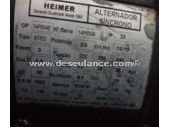 12/25086 - GRUPO GERADOR A DIESEL M/HEIMER MOD. ATED, CAPAC. 20 KVA