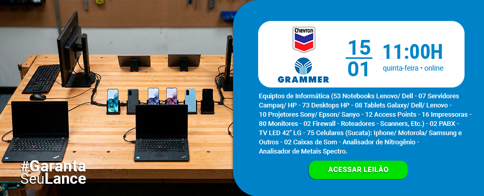 Leilão Grammer e Chevron de Equipamentos de Informática