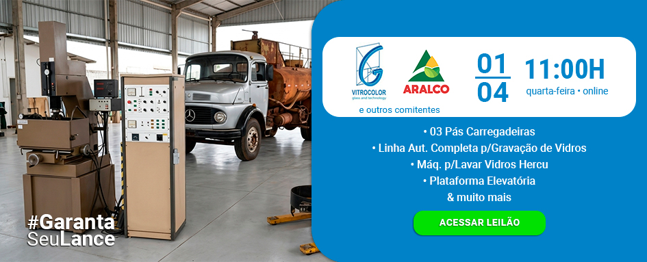 Leilão de Caminhão, Pás Carregadeiras, Máquinas Operatrizes e muito mais