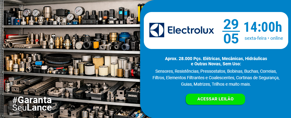 Leilão de 28.000 Pçs. Elétricas, Mecânicas e Hidráulicas, Novas, Sem Uso